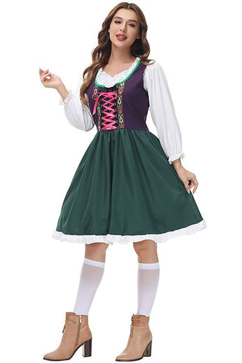 Dirndl Oktoberfest Grünes Kleid Kostüm 3 Stück