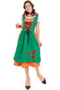 Laden Sie das Bild in den Galerie-Viewer, Dirndl Bauernmädchen Grün-Orange Faschingskostüm Oktoberfest Maid Kostüm Bier