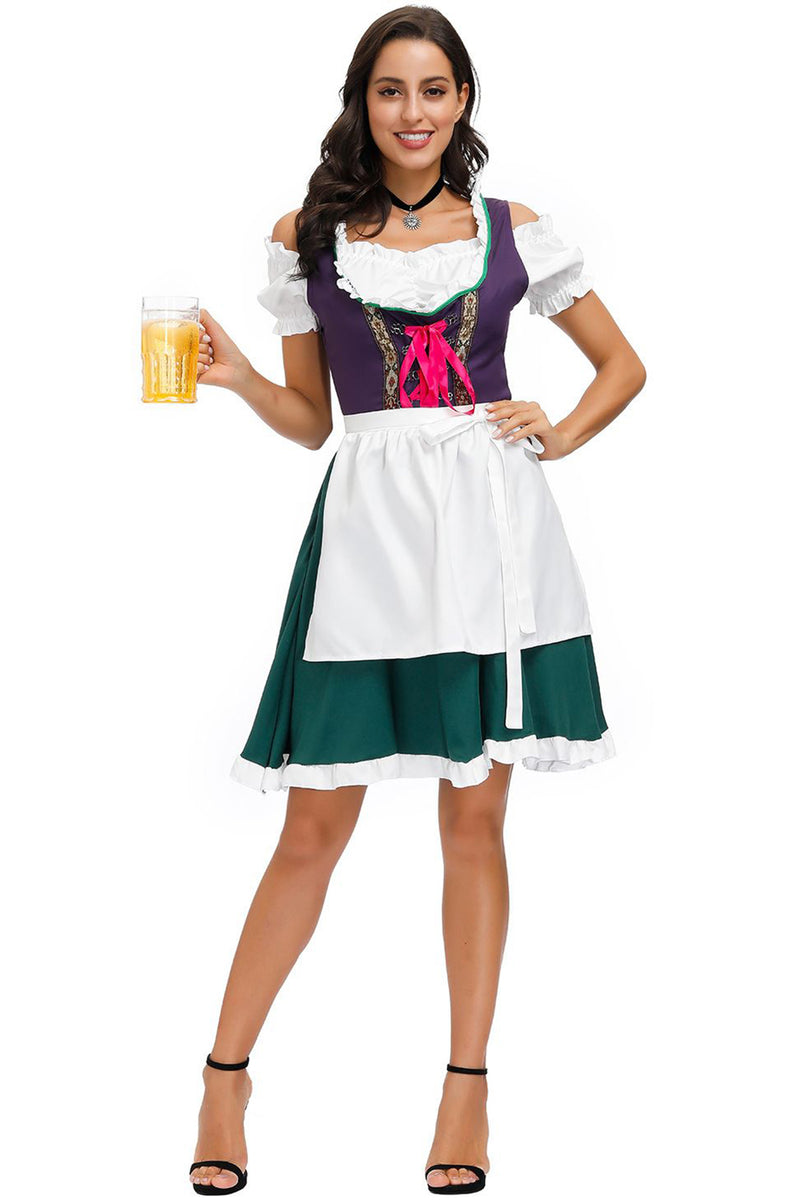 Laden Sie das Bild in den Galerie-Viewer, Oktoberfest Dirndl Kellnerin serviert Dienstmädchen Grün Kostüm