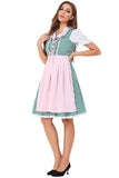 Grün Dirndl Kleid 2tlg. Traditionelle Bayerische Oktoberfest Tracht mit Gürtel