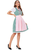 Grün Dirndl Kleid 2tlg. Traditionelle Bayerische Oktoberfest Tracht mit Gürtel