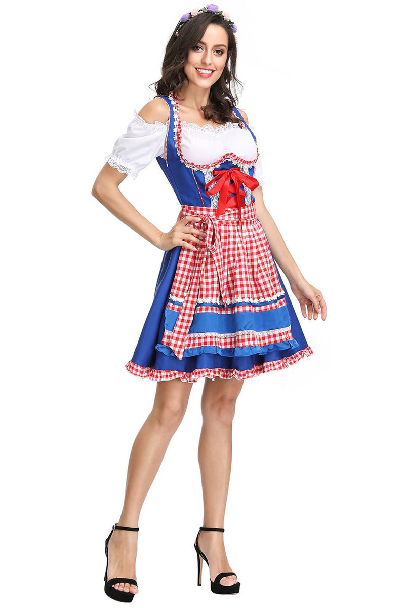 Laden Sie das Bild in den Galerie-Viewer, Dirndl Traditionellen Kostüm Oktoberfest Maid Kleid