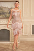 Laden Sie das Bild in den Galerie-Viewer, Blush Sparkly Fransen Great Gatsby Kleid mit Pailletten