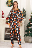 Halloween-Familien-Kürbis-bedrucktes Pyjama-Set