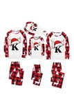 Rotes und schwarzes kariertes Weihnachtshut-bedrucktes Familienpyjama-Set