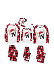 Rotes und schwarzes kariertes Weihnachtshut-bedrucktes Familienpyjama-Set