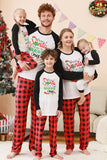 Schwarzes und rotes Fmaily-Pyjama-Set mit Weihnachtsmann-Print