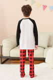 Schwarzes und rotes Fmaily-Pyjama-Set mit Weihnachtsmann-Print