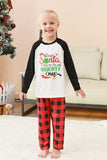 Schwarzes und rotes Fmaily-Pyjama-Set mit Weihnachtsmann-Print