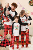 Schwarzes und rotes Fmaily-Pyjama-Set mit Weihnachtsmann-Print