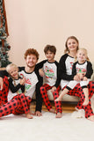 Schwarzes und rotes Fmaily-Pyjama-Set mit Weihnachtsmann-Print