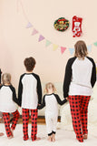 Schwarzes und rotes Fmaily-Pyjama-Set mit Weihnachtsmann-Print