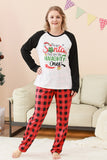 Schwarzes und rotes Fmaily-Pyjama-Set mit Weihnachtsmann-Print