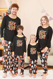 Schwarzes Halloween-Familienpyjama-Set mit Kürbisdruck