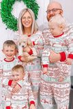 Schneeflocke und Hirsch Print Grau Familie Passendes Weihnachtspyjama Set