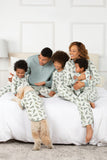 Grau Grün Weihnachtsbaum Print Weihnachten Familie Passendes Pyjama Set