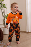 Kürbis Print Orange Halloween Familie Pyjama Set