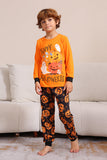 Kürbis Print Orange Halloween Familie Pyjama Set