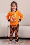 Kürbis Print Orange Halloween Familie Pyjama Set