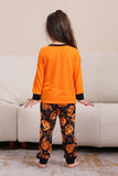 Kürbis Print Orange Halloween Familie Pyjama Set