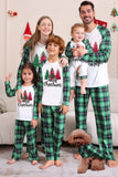 Grün und Weiß Frohe Weihnachten Familie Pyjama-Sets