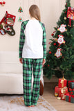 Grün und Weiß Frohe Weihnachten Familie Pyjama-Sets