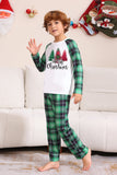 Grün und Weiß Frohe Weihnachten Familie Pyjama-Sets