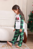 Grün und Weiß Frohe Weihnachten Familie Pyjama-Sets