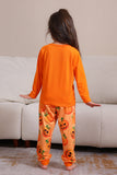 Halloween Orange Kürbis Familie Pyjama Set