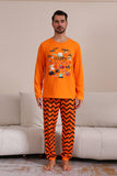 Orange Halloween Familie Passendes Pyjama-Set