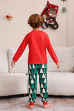 Roter Druck Weihnachten Familie Passendes Pyjama-Set