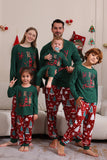 Dunkelgrünes Merry Christmas Family Pyjama-Set