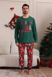 Dunkelgrünes Merry Christmas Family Pyjama-Set