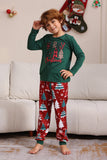 Dunkelgrünes Merry Christmas Family Pyjama-Set