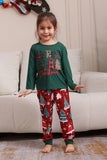 Dunkelgrünes Merry Christmas Family Pyjama-Set