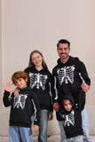 Schwarze Skelett Kapuze Halloween Familie Sweatshirts