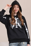 Schwarze Skelett Kapuze Halloween Familie Sweatshirts