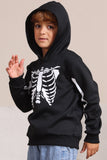 Schwarze Skelett Kapuze Halloween Familie Sweatshirts