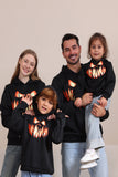 Schwarze Teufel Kürbis Print Kapuze Halloween Familie Sweatshirts