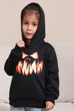 Schwarze Teufel Kürbis Print Kapuze Halloween Familie Sweatshirts