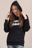 Schwarze Halloween-Familien-Sweatshirts mit Textdruck und Kapuze