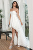Laden Sie das Bild in den Galerie-Viewer, Weißes High Low Blume Sweetheart Abschlussparty-Kleid