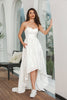 Laden Sie das Bild in den Galerie-Viewer, Einfaches weißes asymmetrisches Kleid für die Verlobungsfeier