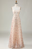 Laden Sie das Bild in den Galerie-Viewer, A-Linie Herzchen Champagner Blume Brautjungfer Kleid