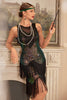 Laden Sie das Bild in den Galerie-Viewer, Glitzerndes Ombre-Kleid mit Fransen und Accessoires aus den 1920er Jahren