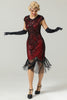 Laden Sie das Bild in den Galerie-Viewer, Champagner Paillette Franse 1920er Charleston Kleid