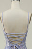 Laden Sie das Bild in den Galerie-Viewer, Meerjungfrau Lila Langes Ballkleid Rückenfreies Abendkleid