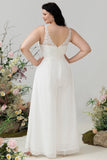 Elfenbein Spitze Chiffon Jumpsuit für die Hochzeit