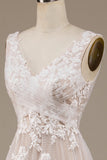 Apricot Tüll Pinsel Schleppe Brautkleid mit Spitze