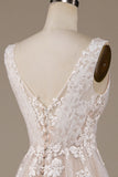 Apricot Tüll Pinsel Schleppe Brautkleid mit Spitze